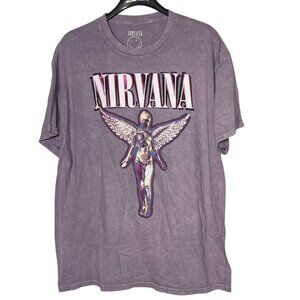 Nirvana In Utero Graphic T-Shirt Purple Pink Sz XL Cotton